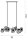 Pendelleuchte Glas Metall Schwarz Bernstein G9 L:90 cm