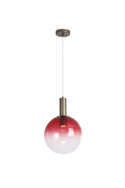 Hängelampe Glas Metall Bronze-Braun Rot GU10 Ø30 cm