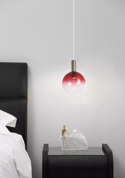 Hängelampe Glas Metall Bronze-Braun Rot GU10 Ø30 cm