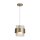 Pendelleuchte Glas Metall Messing Antik E27 Ø18 cm klar