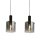 Pendelleuchte Metall Rauchglas Schwarz E27 L:101 cm