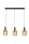 Pendelleuchte Glas Metall Mokka Bernstein E27 L:101 cm