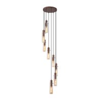 Pendelleuchte Glas Metall Mokka Bernstein E27 &Oslash;42 cm
