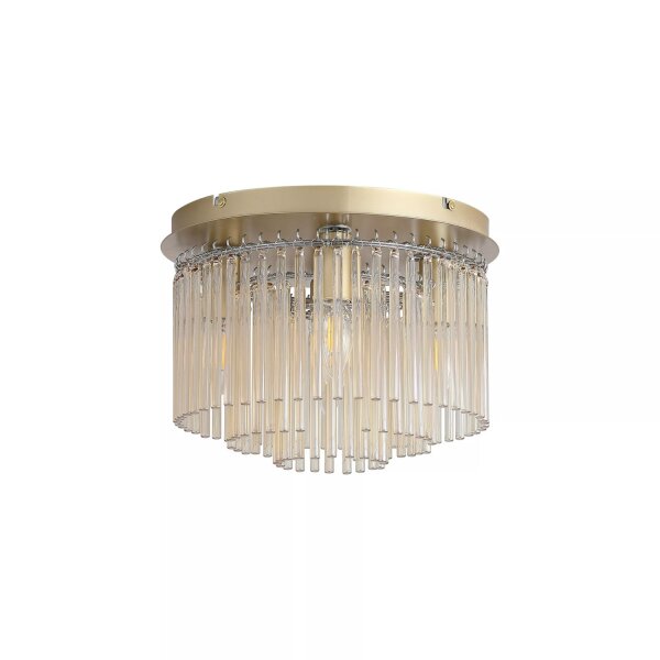 Deckenlampe Glas Metall Gold Champagner E14 Ø32 cm rund