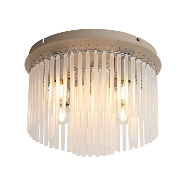 Deckenlampe Glas Metall Sandfarben E14 Ø32 cm 5-flammig