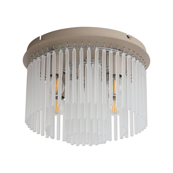 Deckenlampe Glas Metall Sandfarben E14 Ø32 cm 5-flammig