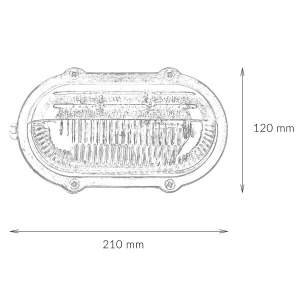 Wandlampe Außen Messing Maritim oval IP64 Haus Tür