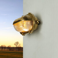Wandlampe Außen Messing Maritim oval IP64 Haus...