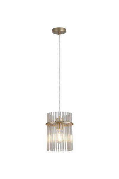 Hängelampe Glas Metall Gold Champagner E27 Ø20 cm Käfig