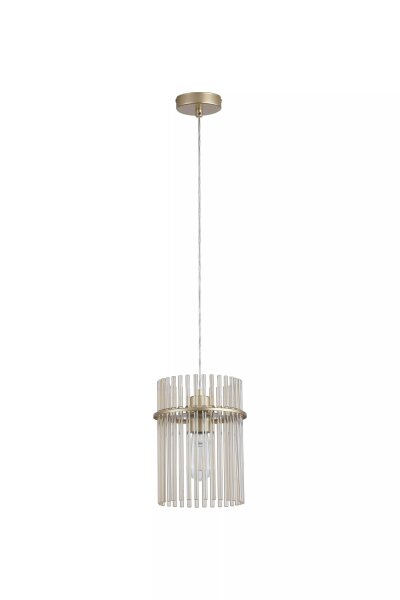 Hängelampe Glas Metall Gold Champagner E27 Ø20 cm Käfig