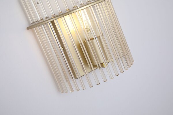 Wandleuchte Glas Metall Gold Champagner E27 B:25 cm