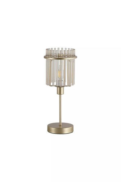 Tischleuchte Schalter Glas Metall Gold Champagner E14
