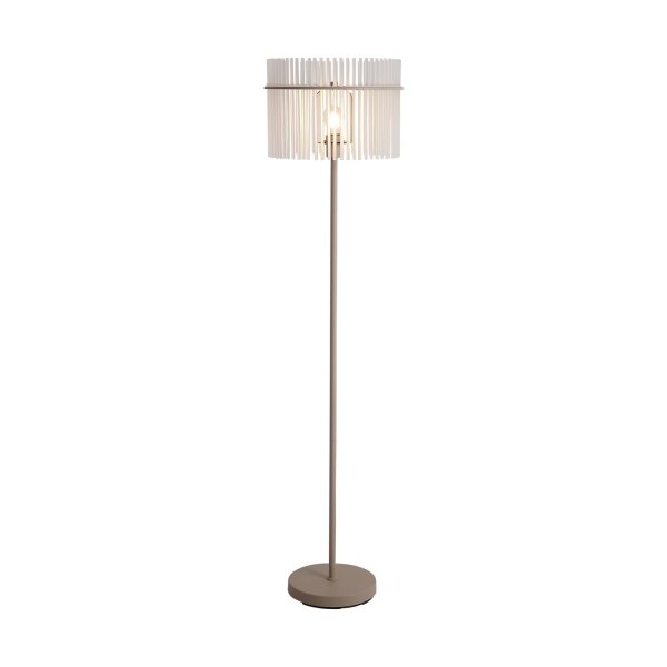 Stehleuchte Glas Sandfarben E27 H:152 cm Fußschalter