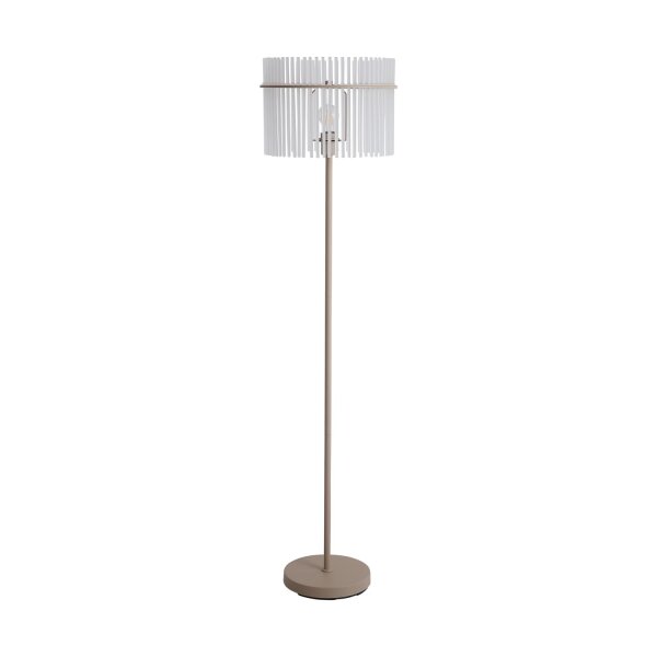 Stehleuchte Glas Sandfarben E27 H:152 cm Fußschalter
