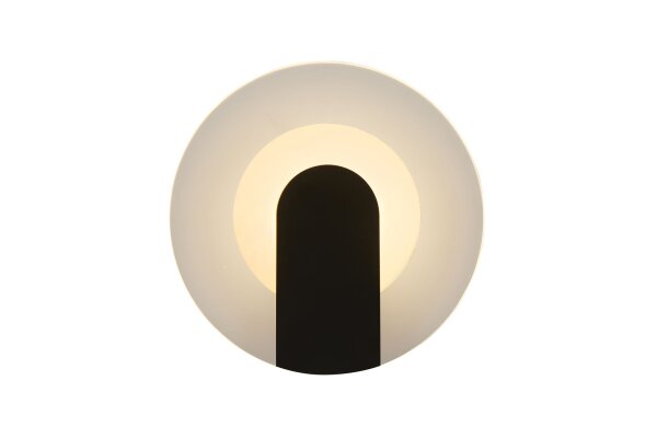 LED Wandlampe 3000K Metall Schwarz Weiß H:23 cm oval