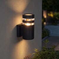 Au&szlig;enleuchte Schwarz E27 IP44 T:15,5 cm Lichtring