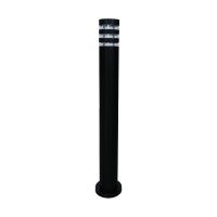 Sockelleuchte Schwarz E27 IP44 H:90 cm Lichtring modern