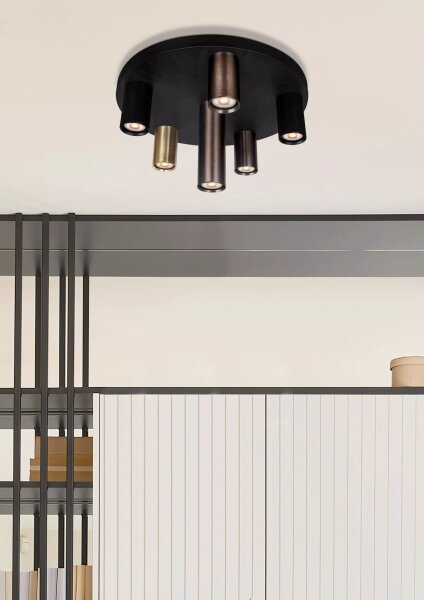 Deckenleuchte Aluminium Schwarz Bronze GU10 Ø40 cm rund