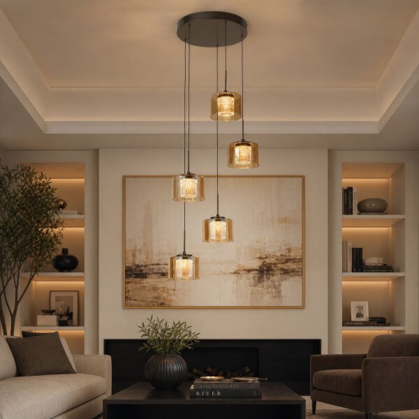 LED Hängelampe 3000K Bronze Champagner Ø44,5 cm 1931 lm