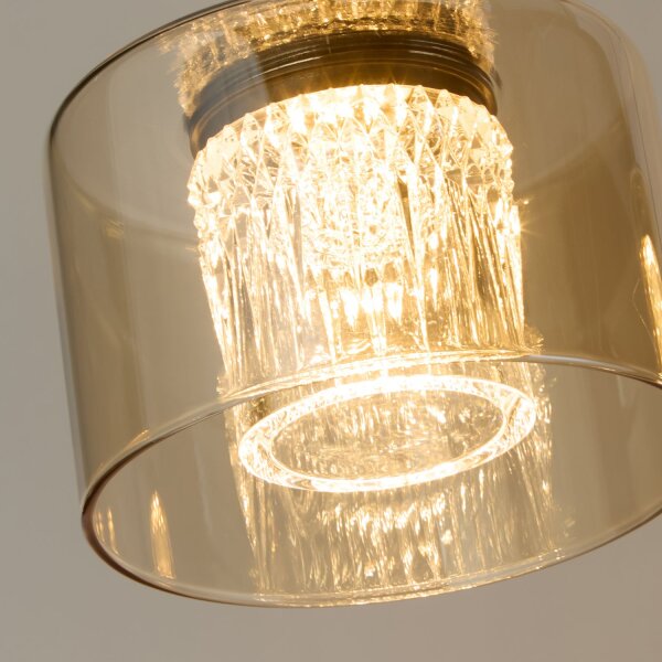 LED Hängelampe 3000K Bronze Champagner L:131 cm Glas
