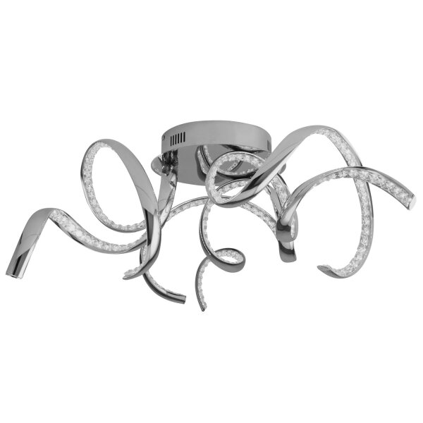 LED Deckenleuchte 4000K Glas Metall Chrom L:75 cm flach