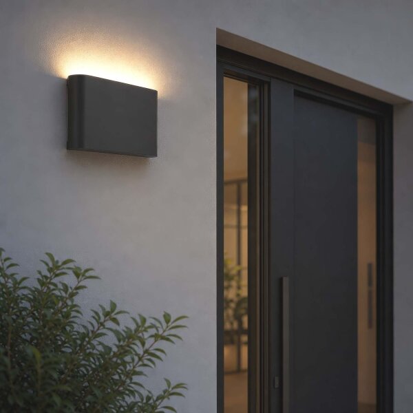 LED Außenwandleuchte CCT 3000-6500K Schwarz IP44 H:9 cm