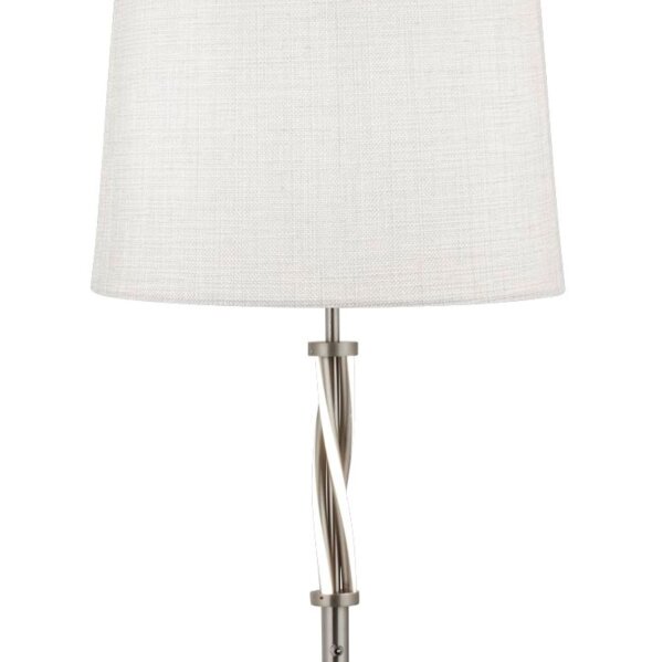 Stehlampe Stoff Silber Weiß E27 H:152 cm blendarm