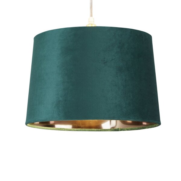 Lampenschirm Samt Smaragdgrün Gold E14 E27 H:20 cm Loft