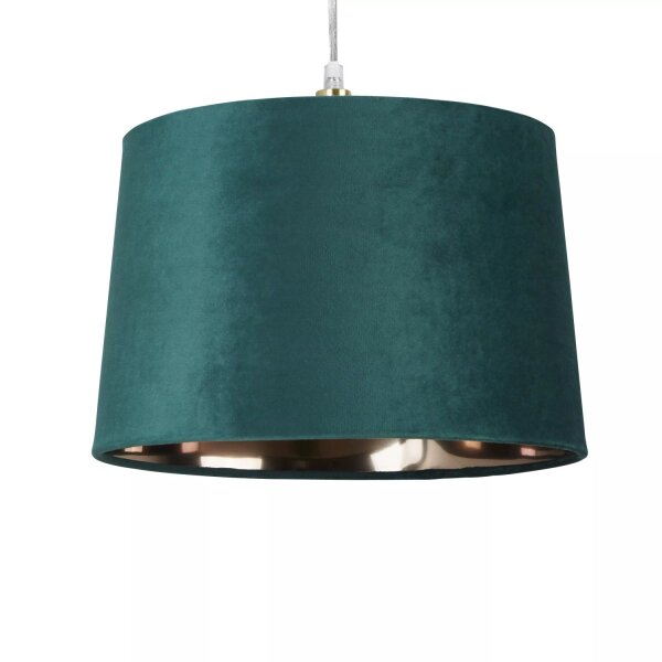 Lampenschirm Samt Smaragdgrün Gold E14 E27 H:20 cm Loft