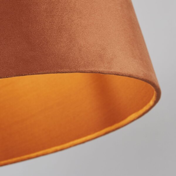 Lampenschirm Samt Orange Gold E14 E27 H:23 cm Loft