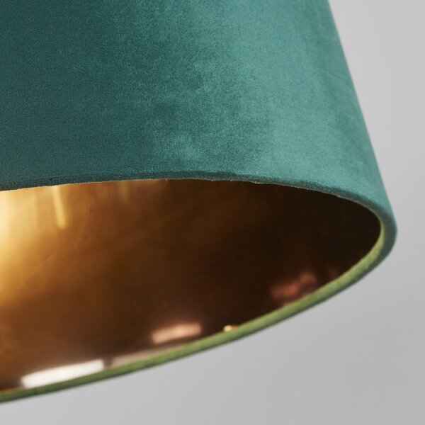 Lampenschirm Samt Smaragdgrün Gold E14 E27 Ø40 cm Loft