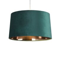 Lampenschirm Samt Smaragdgr&uuml;n Gold E14 E27 &Oslash;40 cm Loft