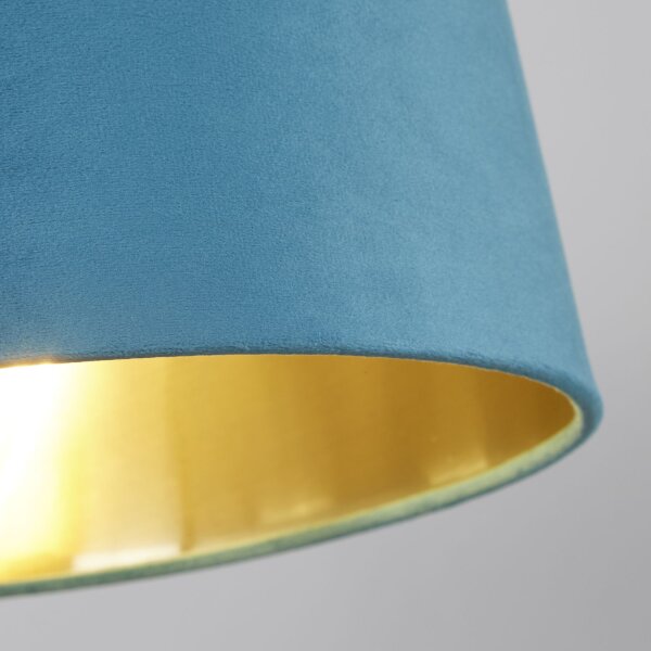 Lampenschirm Samt Grün-Blau Gold E14 E27 Ø30 cm Loft