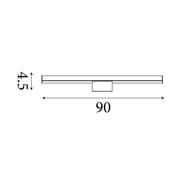 LED Wandleuchte 3000K Metall Chrom IP44 B:90 cm modern