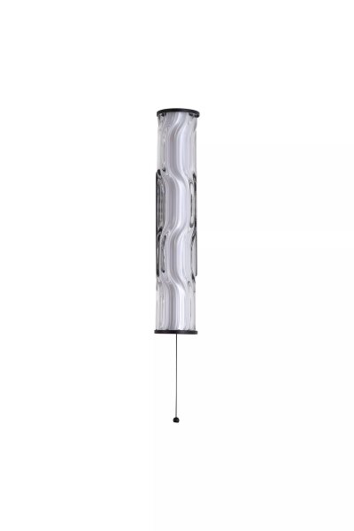LED Wandlampe Zugschalter 3000K Glas Schwarz IP44 klar