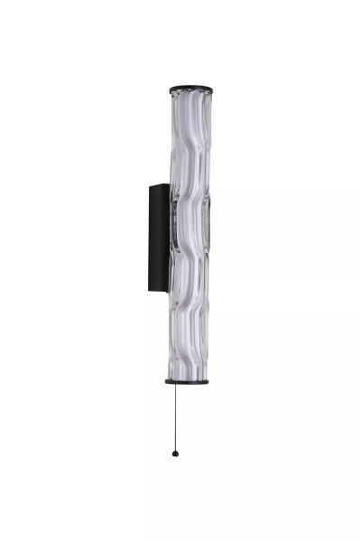 LED Wandleuchte Zugschalter 3000K Glas Schwarz IP44