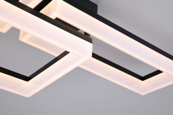 LED Deckenleuchte dimmbar 3000K Metall Schwarz L:60 cm