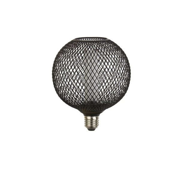 LED Leuchtmittel 1800K Glas Metall Schwarz E27 Ø12 cm