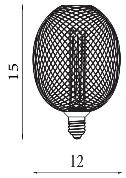 LED Leuchtmittel 1800K Glas Metall Schwarz E27 Ø12 cm