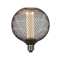 LED Leuchtmittel 1800K Glas Metall Schwarz E27 &Oslash;12 cm