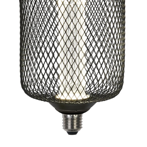 LED Leuchtmittel 4000K Glas Schwarz-Chrom E27 Ø12 cm