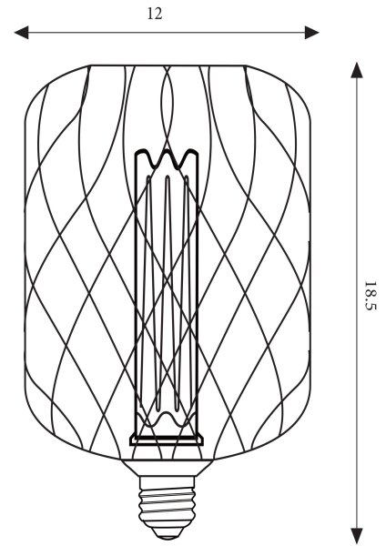 LED Leuchtmittel 4000K Glas Schwarz-Chrom E27 Ø12 cm