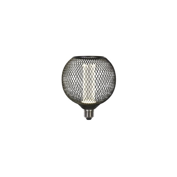 LED Leuchtmittel 4000K Glas Metall Schwarz E27 H:16 cm