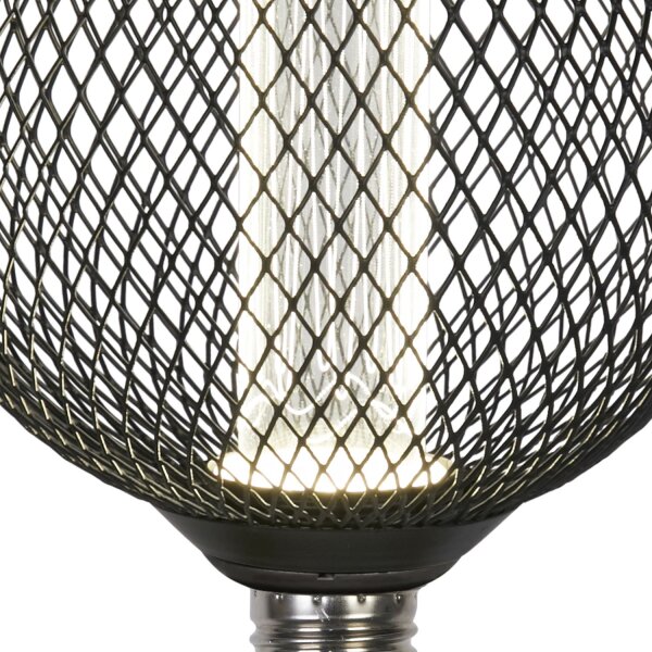 LED Leuchtmittel 4000K Glas Metall Schwarz E27 H:16 cm