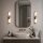LED Wandlampe 3000K Glas Bronze Weiß IP44 H:37 cm opal