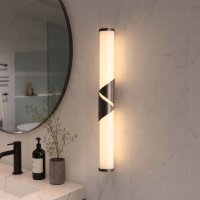 LED Wandleuchte 3000K Glas Bronze Wei&szlig; IP44 H:47 cm