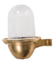 Wandlampe Au&szlig;en Messing Riffelglas IP64 Maritim