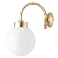 Wandlampe Au&szlig;en Wei&szlig; Echt-Messing IP43 Haus Balkon