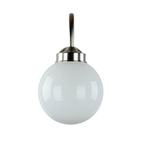Wetterfeste Wandlampe VERIA Nickel Weiß aus Messing