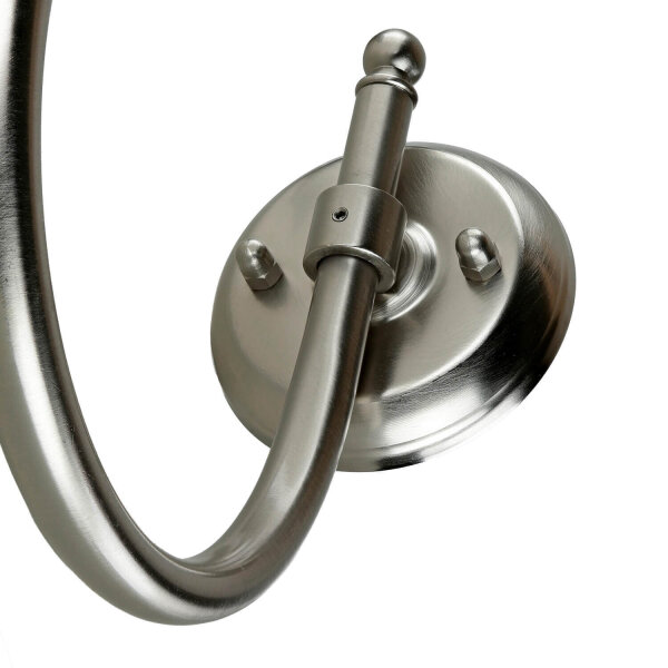 Wetterfeste Wandlampe VERIA Nickel Weiß aus Messing